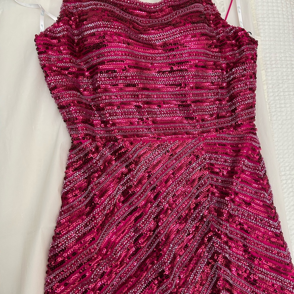 Elegant Pink Sequin Dress